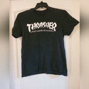 Thrasher × Huf skater style black t shirt men's size medium